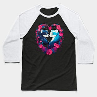 Ferret Couple Valentine Baseball T-Shirt